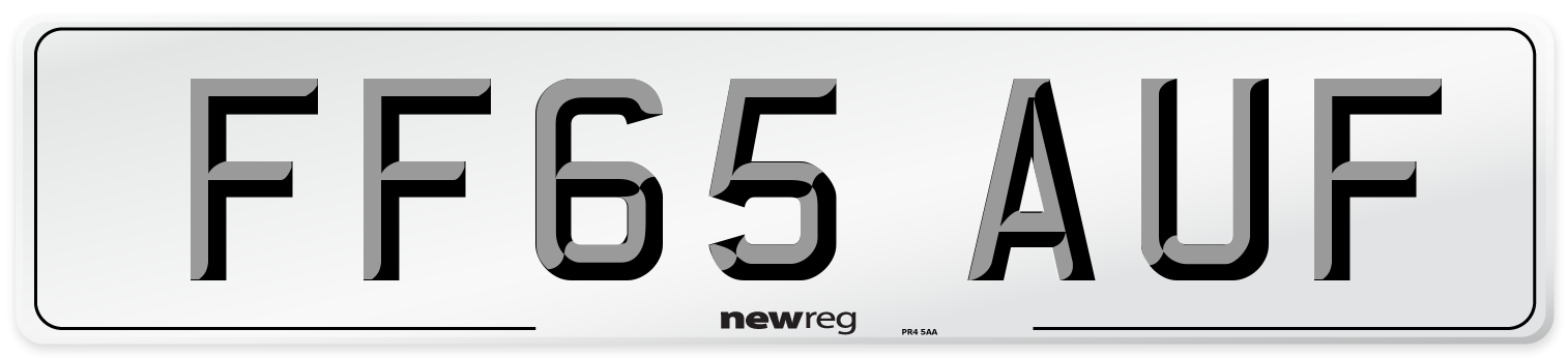 FF65 AUF Number Plate from New Reg